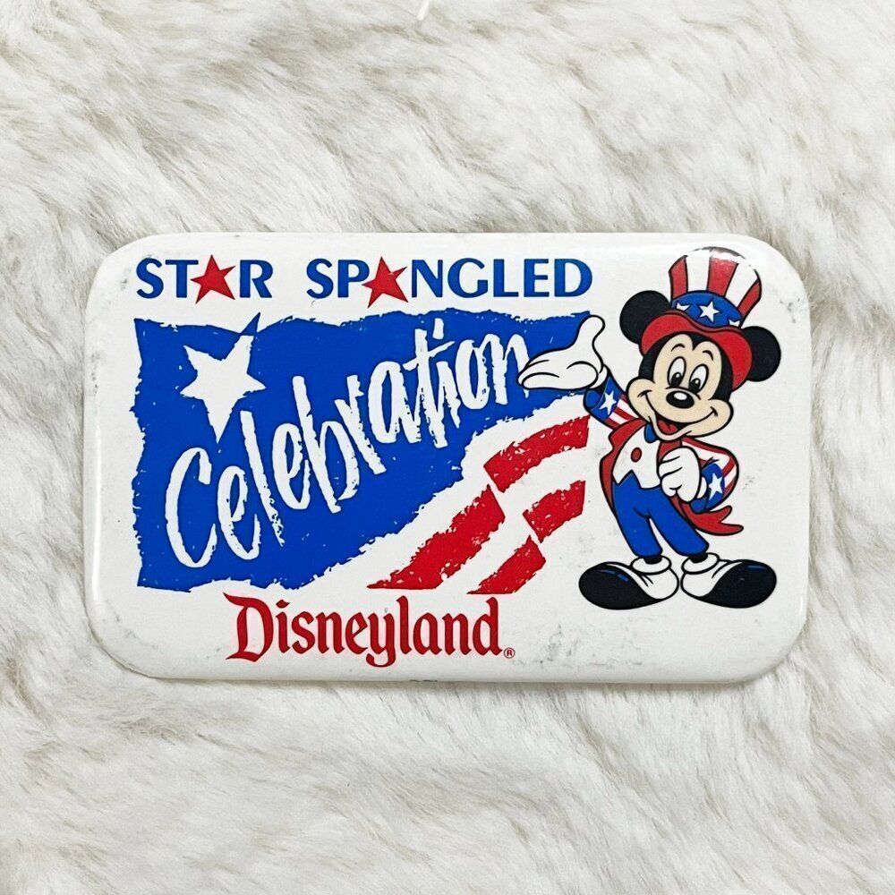 🔮 5/$25 Vintage Disneyland Patriotic Mickey Star Spangled Celebration Pin‎